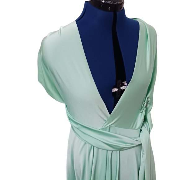 Sage green convertible dress maxi stretch - Picture 1 of 8